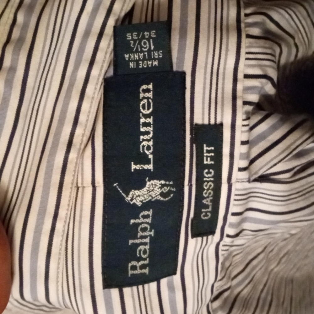 Ralph Lauren Blue label button down long sleeve blue pinstripe